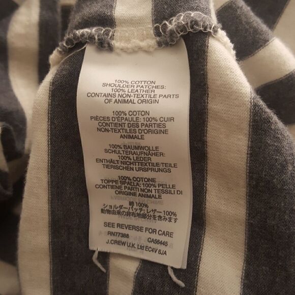 J. CREW Striped T-Shirt with Suede Accent -Size XL - Picture 5 of 5